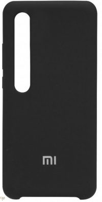Накладка оригинальная Silicone cover Xiaomi Mi 10 (silky & soft-touch) (black)